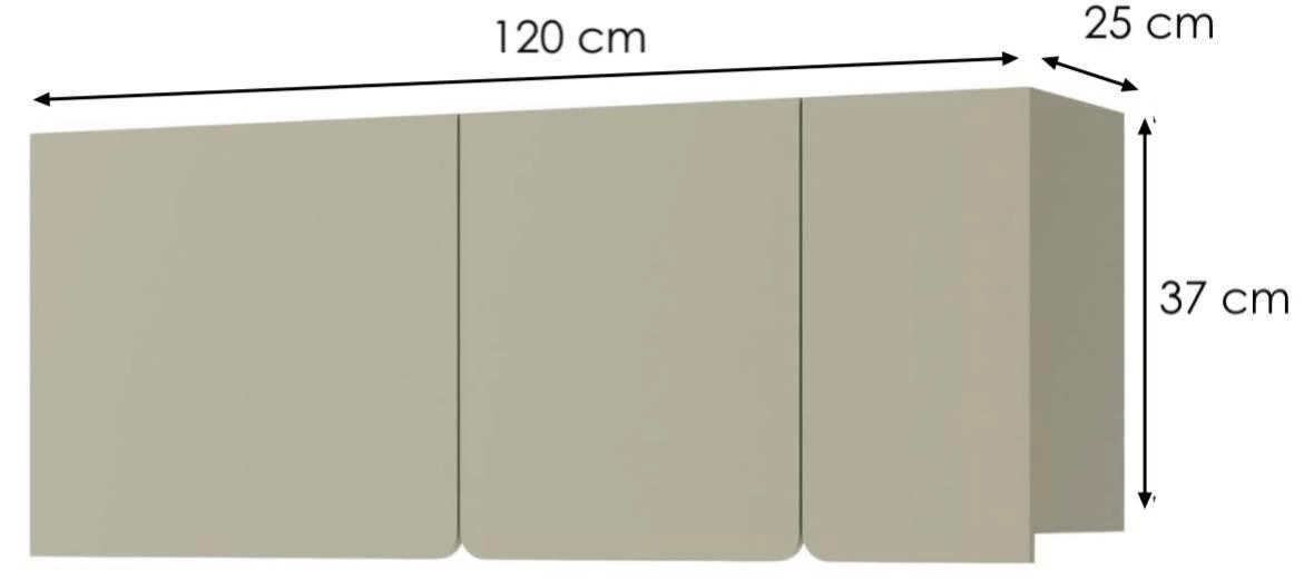 LUCA LC12 3D viseci ormaric 3 vrata 120x25x37 cm eukaliptus