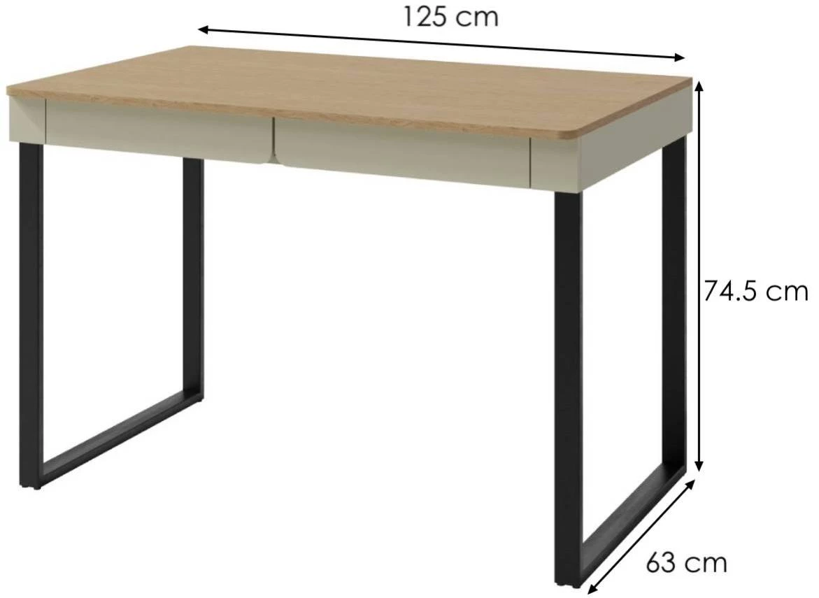 Luca LC11 radni sto 125x63x74,5 cm eukaliptus/baltic hrast