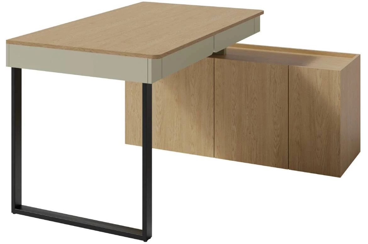 Luca LC10 radni sto + 3D komoda 125x63x74,5cm eukaliptus/baltic hrast