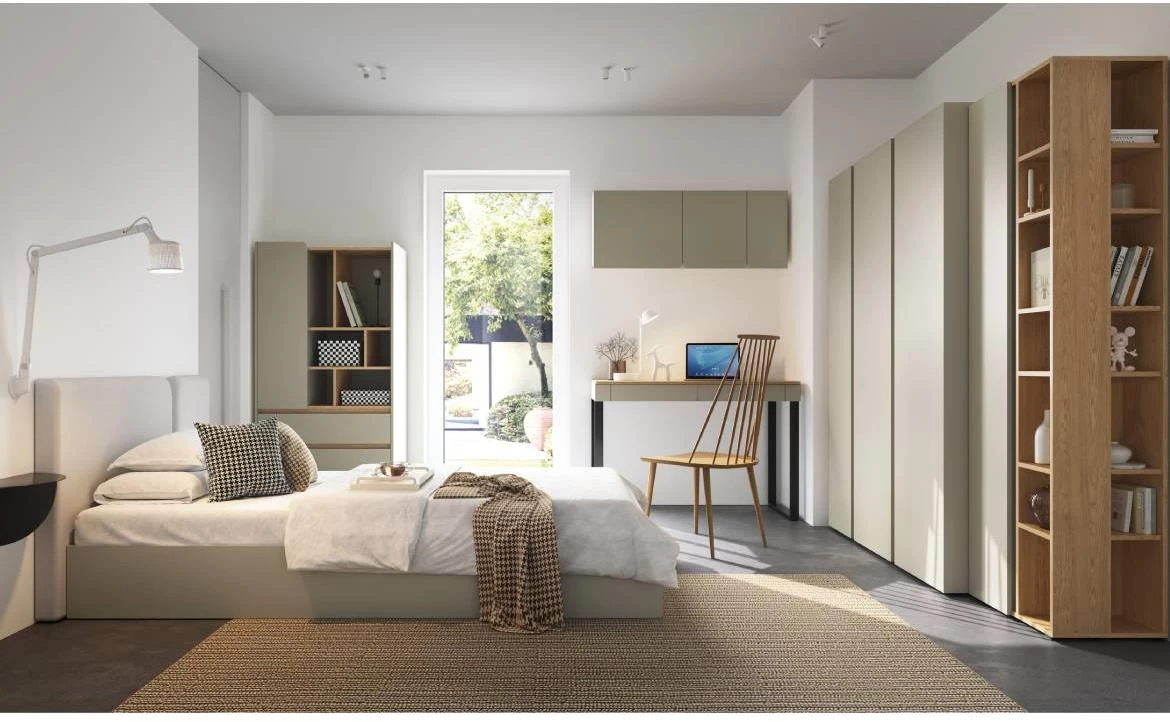 Luca LC10 radni sto + 3D komoda 125x63x74,5cm eukaliptus/baltic hrast