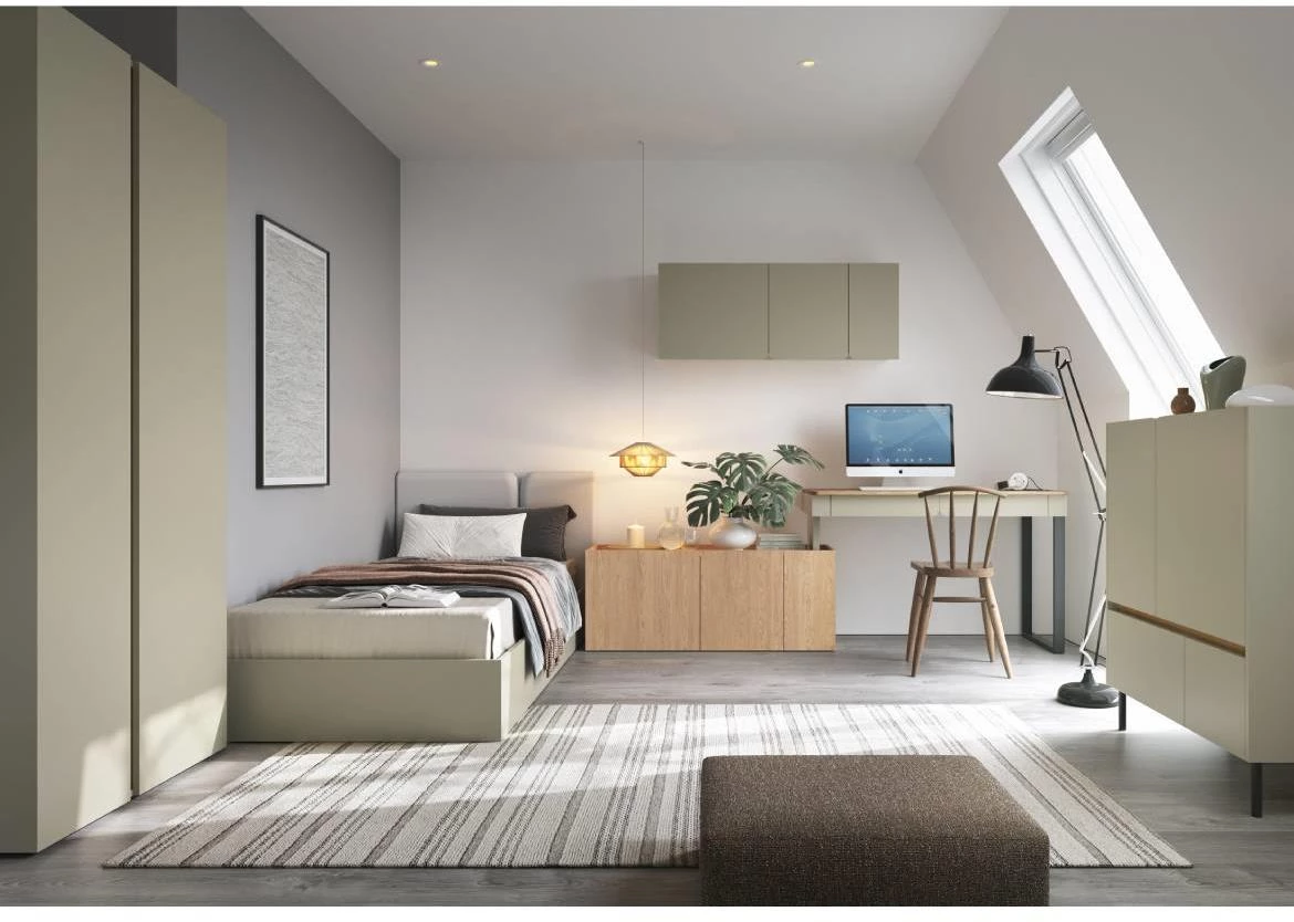 Luca LC10 radni sto + 3D komoda 125x63x74,5cm eukaliptus/baltic hrast