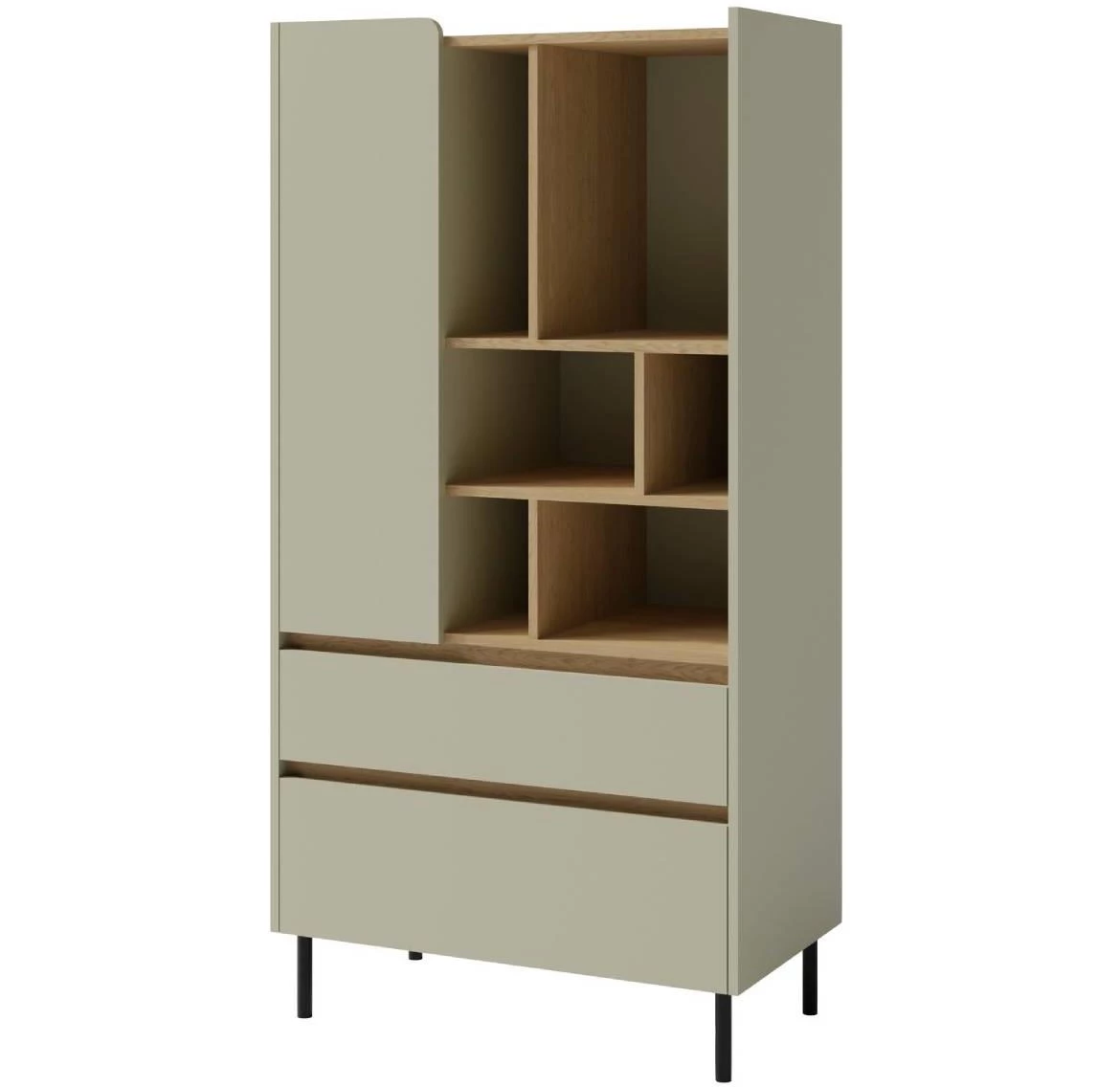 Luca LC6 2S1D vitrina 80x40x165 cm eukaliptus/baltic hrast