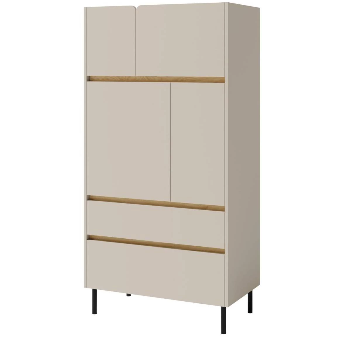 Luca LC5 2S4D vitrina 80x40x165 cm bež/hrast