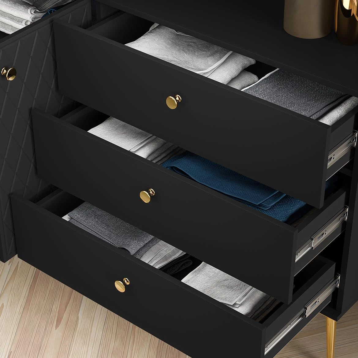 Eljot 01 komoda 160x40x85 cm crna