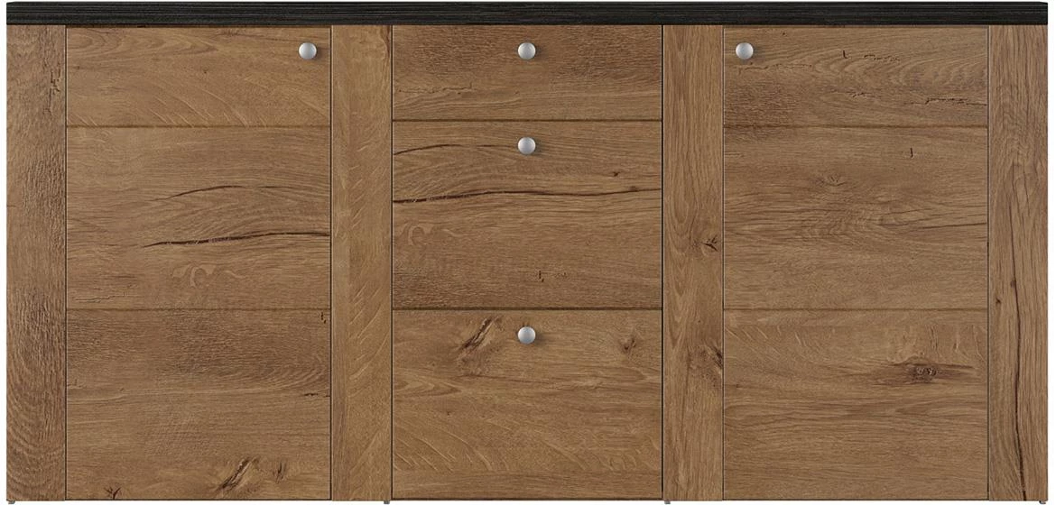 Larona 25 2D3S komoda 2vrata + 3 fioke 176x37x85 lefkas tamni natur