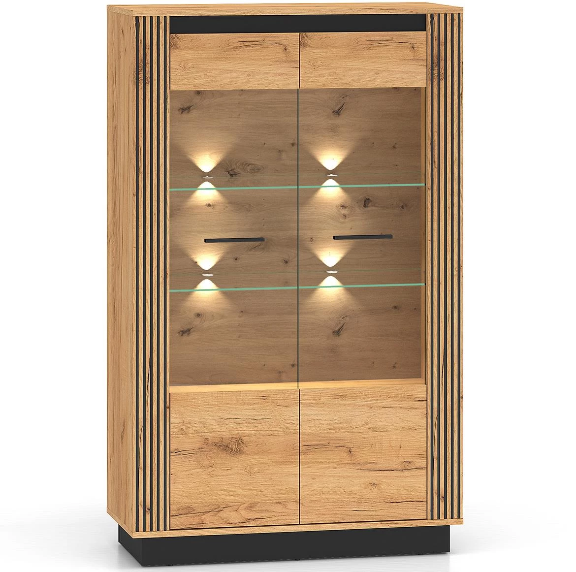 Urso 05 vitrina 92x40x141 cm hrast/crna