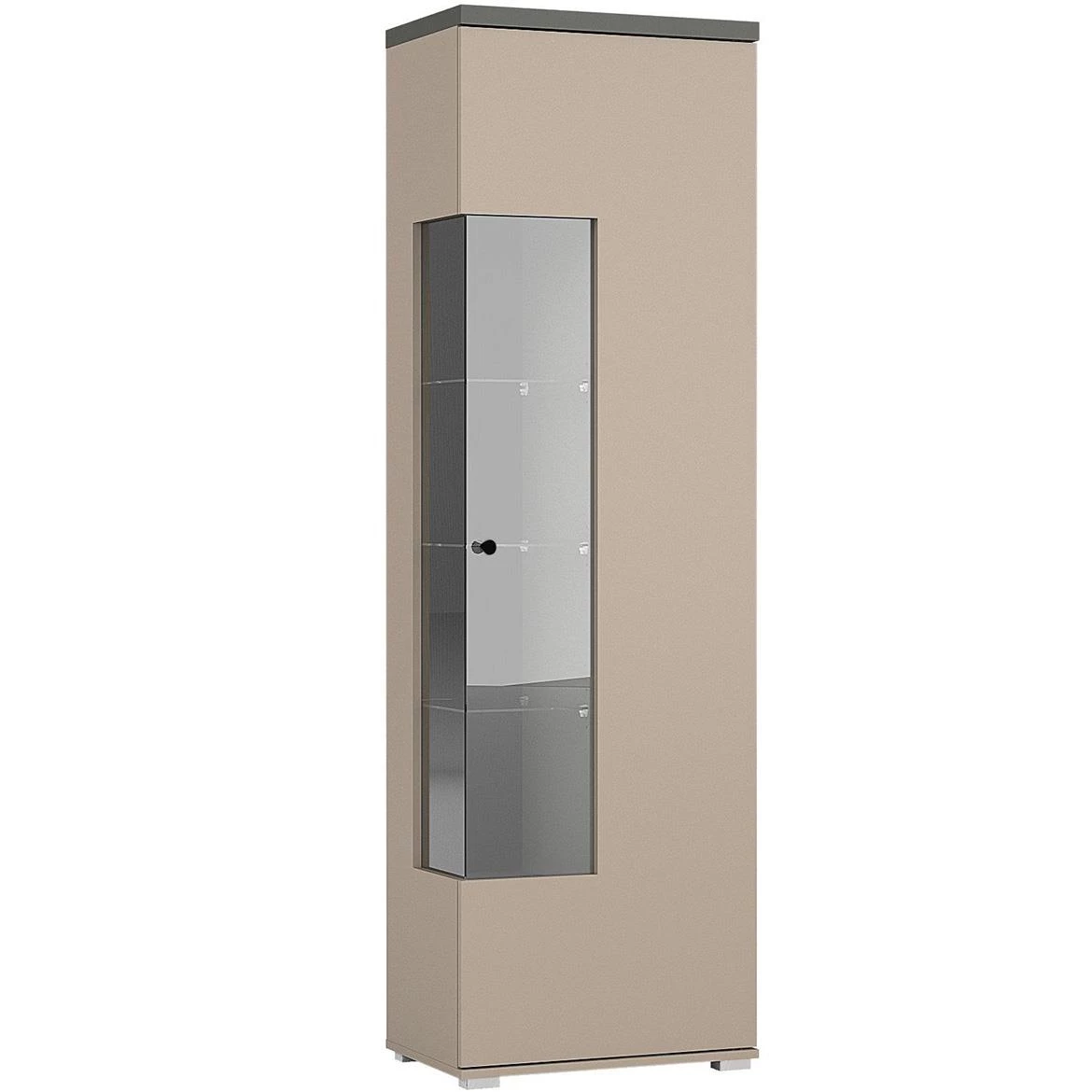 Serio 05 1D vitrina 1vrata 55x36x180 cappucino/crna reverzibilna desna/lijeva