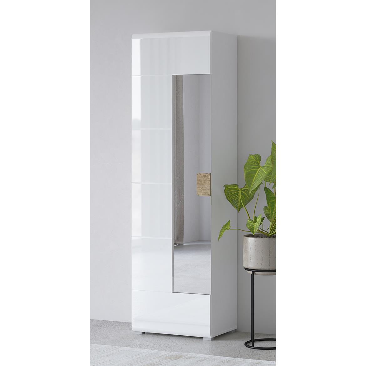 Toledo 1d ormar 1vrata 61x37x204 natur san remo/bela visoki sjaj