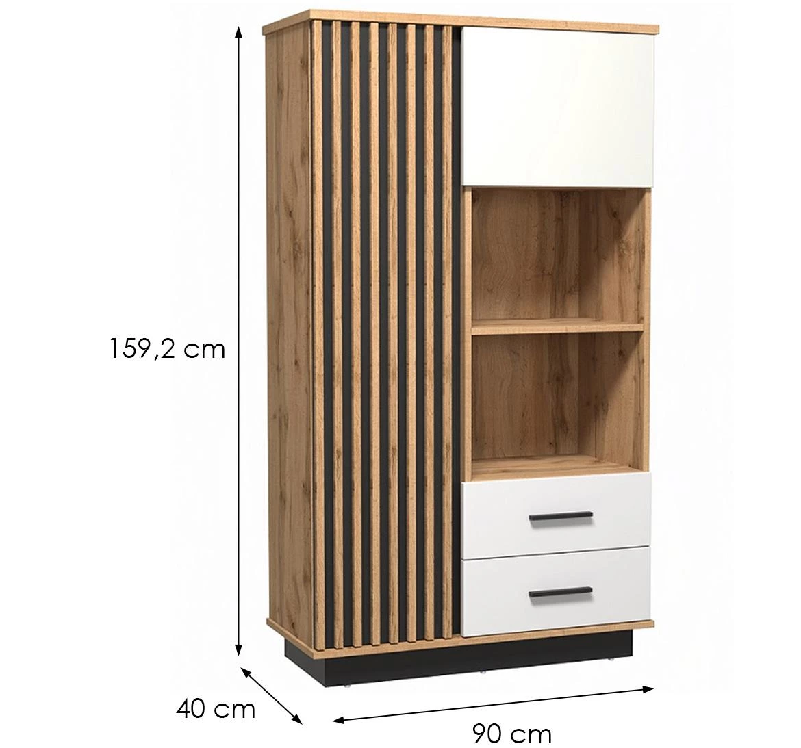 Santi 7 2d2s  ormar 2vrata+2FIOKE90X40X152 wotan hrast/bela