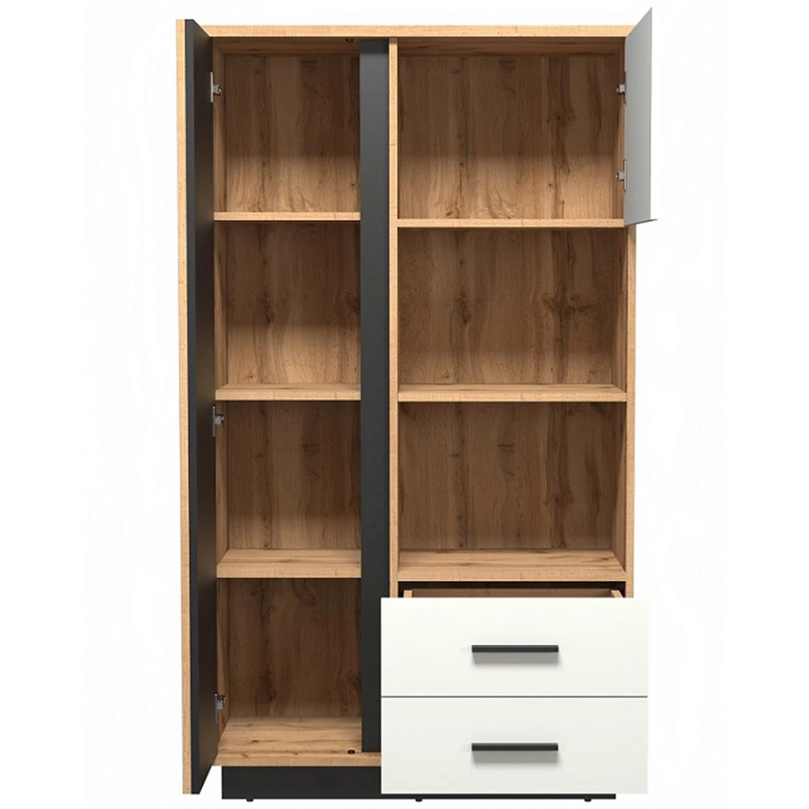 Santi 7 2d2s  ormar 2vrata+2FIOKE90X40X152 wotan hrast/bela