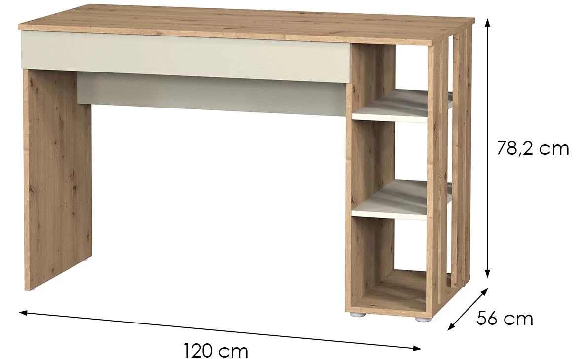 Camari 1S radni stol 1fioka 120x56x78,2 artisan hrast/kašmir