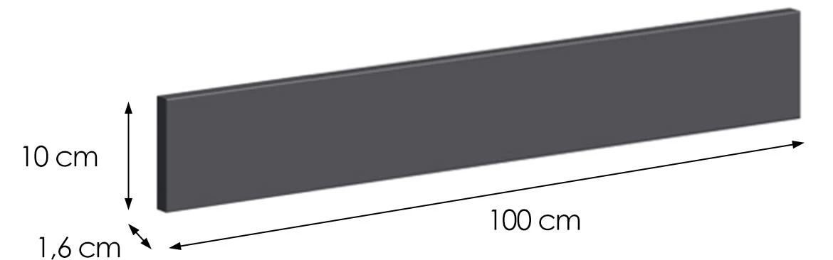 Loft II 100 sokl 100x1,6x10 grafit sivi