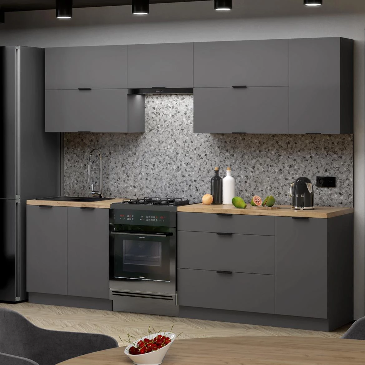 Loft II 100 sokl 100x1,6x10 grafit sivi