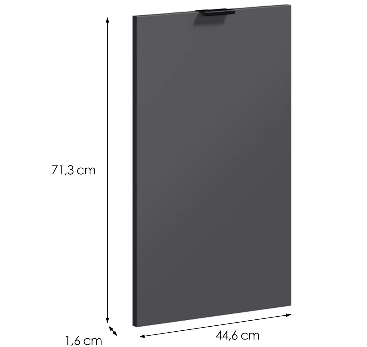 Loft II 450X720 vrata za sudericu 45cm 44,6x1,6x71,3 Grafit siva