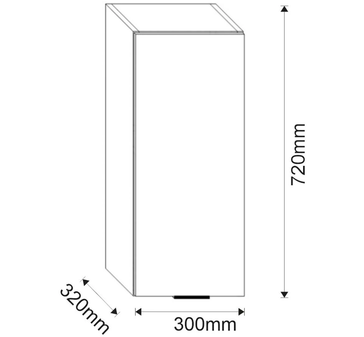 Loft II  G30 viseci element 1vrata 30x32x72 Grafit siva