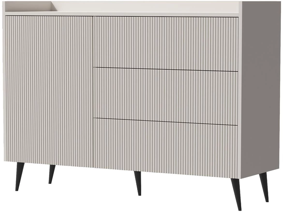 Ademo 4 Komoda 1 vrata+ 3 fioke 126x41x92 cm kašmir