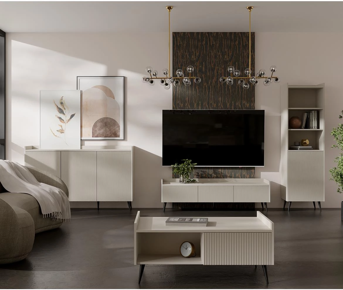 Ademo 4 Komoda 1 vrata+ 3 fioke 126x41x92 cm kašmir