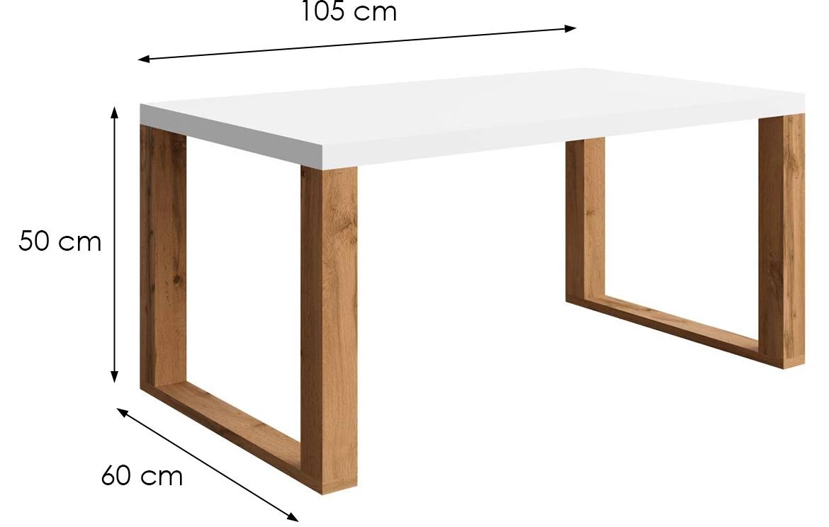 Mona 1050/600/500 klub sto 105X60X50 cm bela/wotan