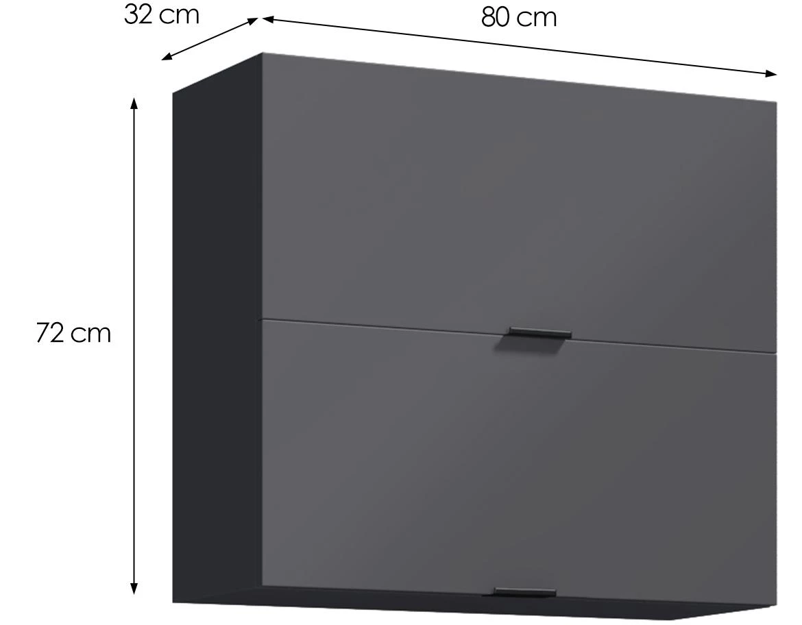 Loft II G80 U viseci element 2vrata otklopna 80x32x72 Grafit siva