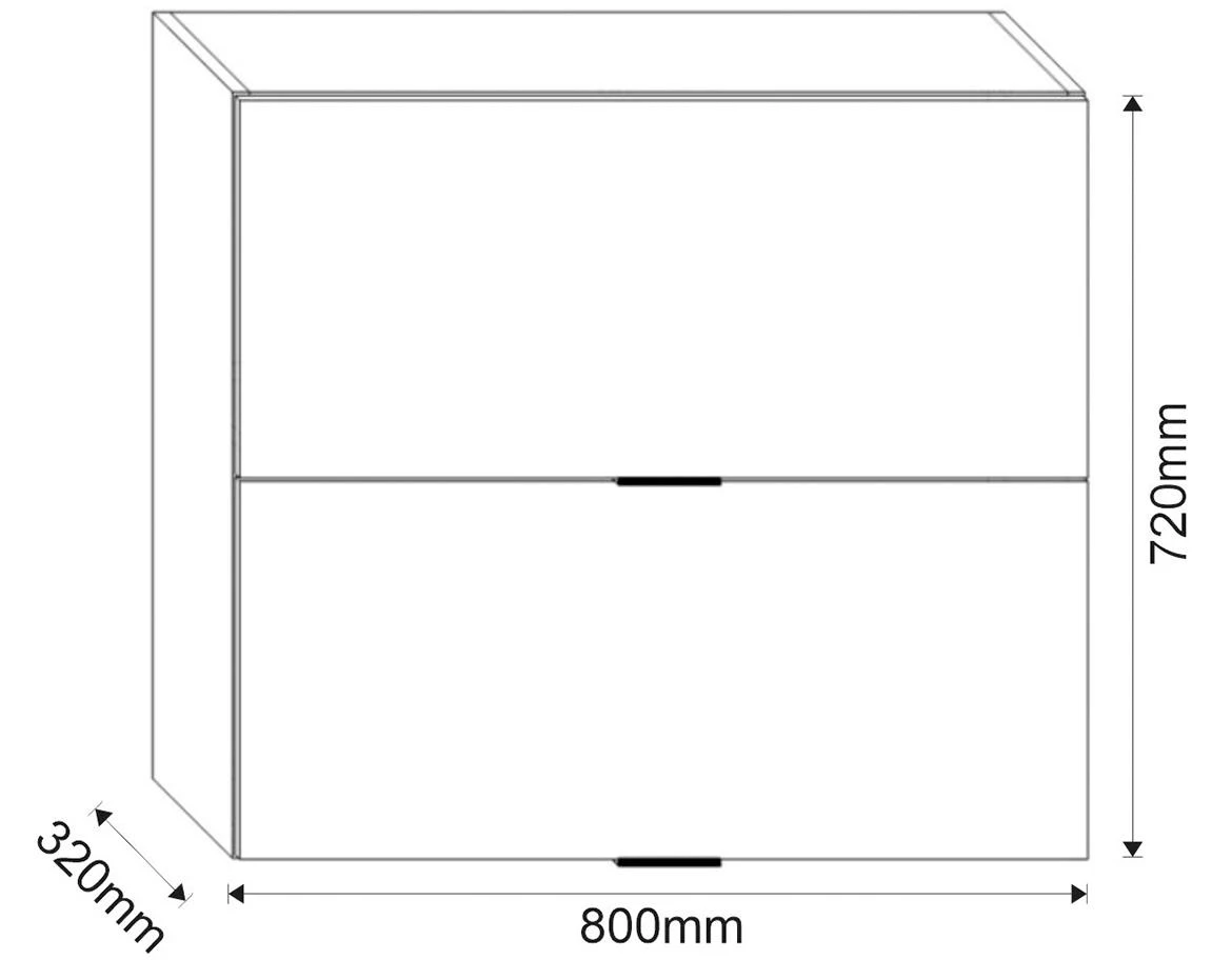 Loft II G80 U viseci element 2vrata otklopna 80x32x72 Grafit siva