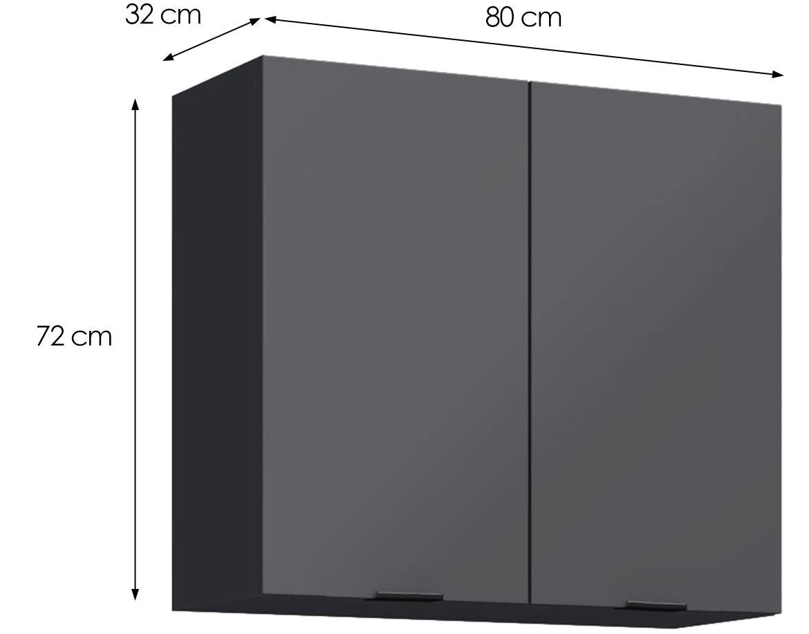 Loft II G80 viseci element 2vrata 80x32x72 Grafit siva
