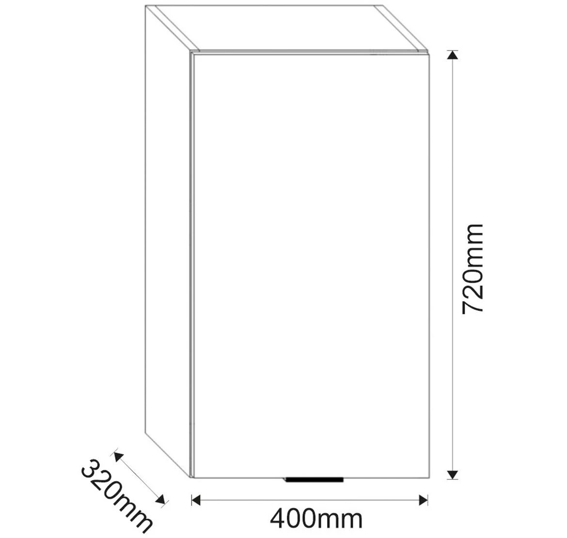 Loft II  G40 viseci element 1vrata 40x32x72 Grafit siva