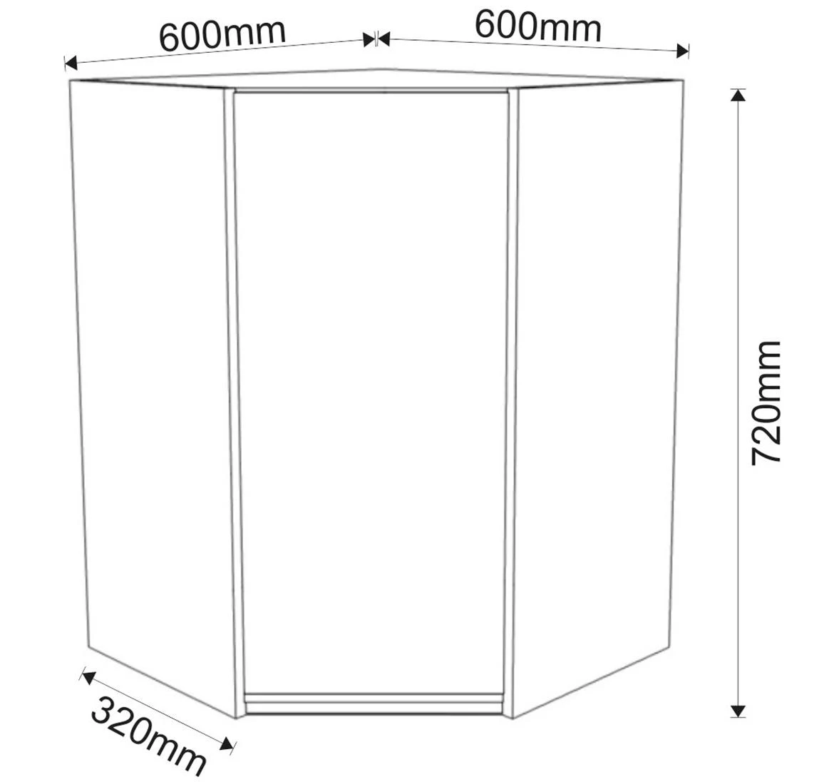 Industry GR ugaoni viseci element 1vrata 52,5x52,5x72 crni/artisan