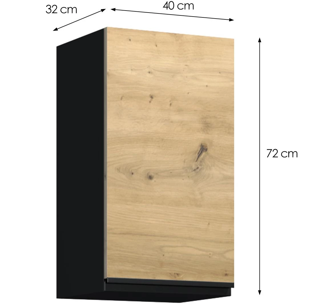 Industry G40 viseci element 1vrata 40x32x72 crni/artisan