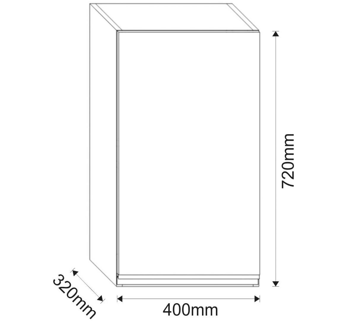 Industry G40 viseci element 1vrata 40x32x72 crni/artisan