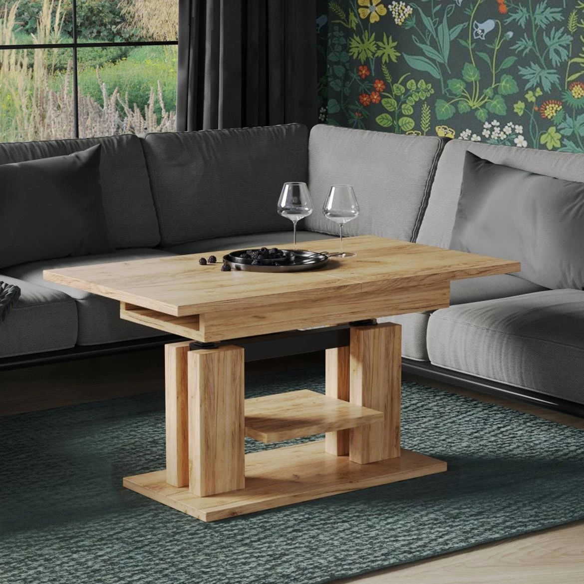 Iso produživi i podizni klub sto 110(170)x65x58(75) natur