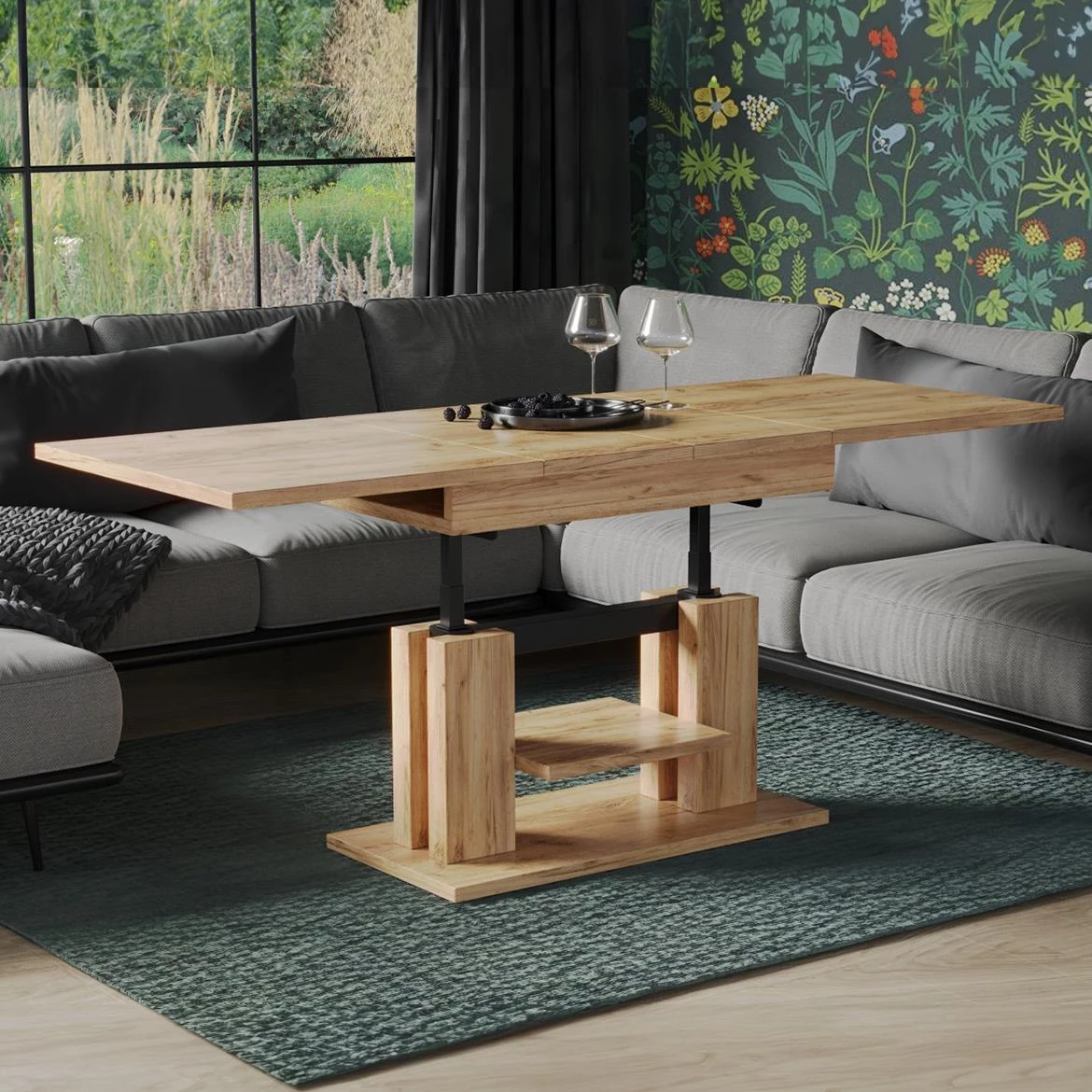 Iso produživi i podizni klub sto 110(170)x65x58(75) natur