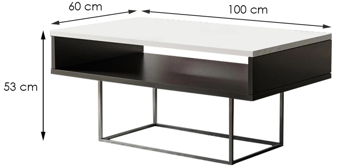 Enna klub sto 100x60x53 beli sjaj