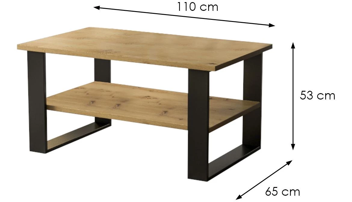 Inga klub sto 110x60x53 artisan hrast