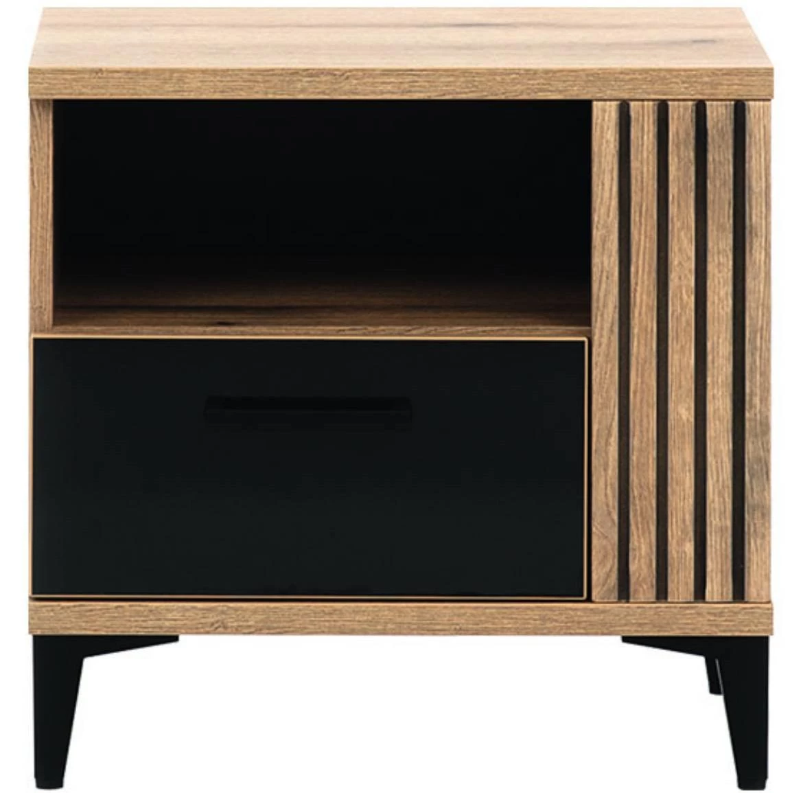 Aris As15 Nocni stocic 52x39x50 cm hrast/crni