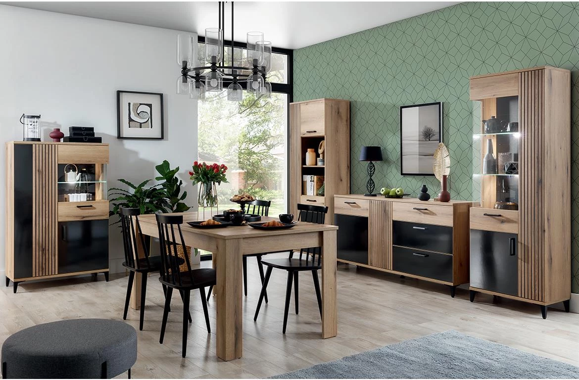 Aris As15 Nocni stocic 52x39x50 cm hrast/crni