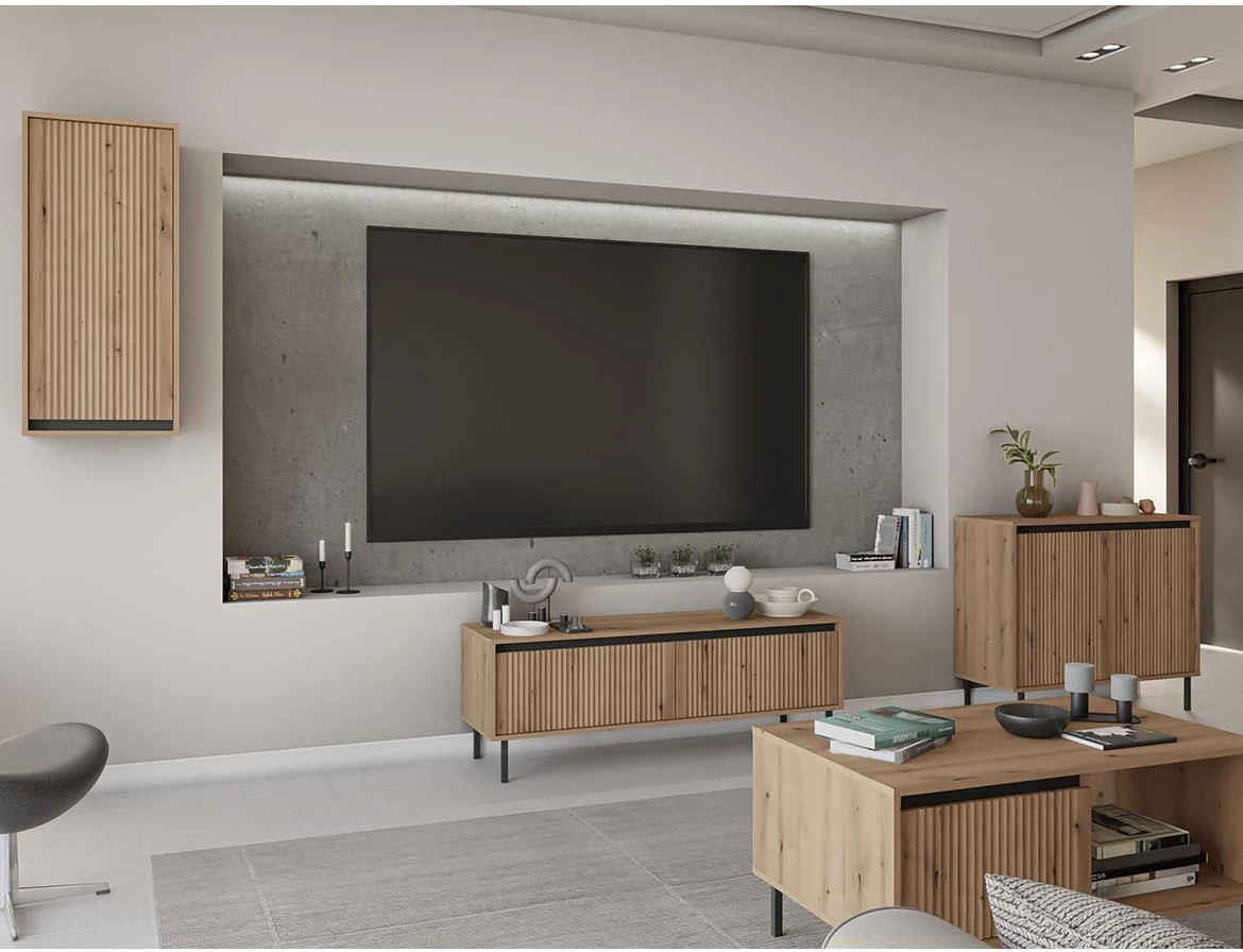 Osaka 312 2S tv komoda 2 fioke + 2 otvora 178,6x40x50 cm hrast