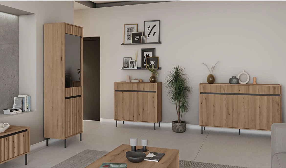 Osaka 312 2S tv komoda 2 fioke + 2 otvora 178,6x40x50 cm hrast