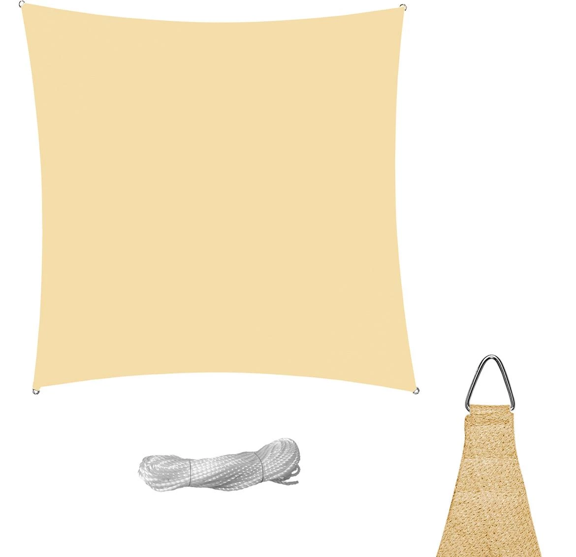 Kvadratna tenda za hlad 3,6x3,6 bež