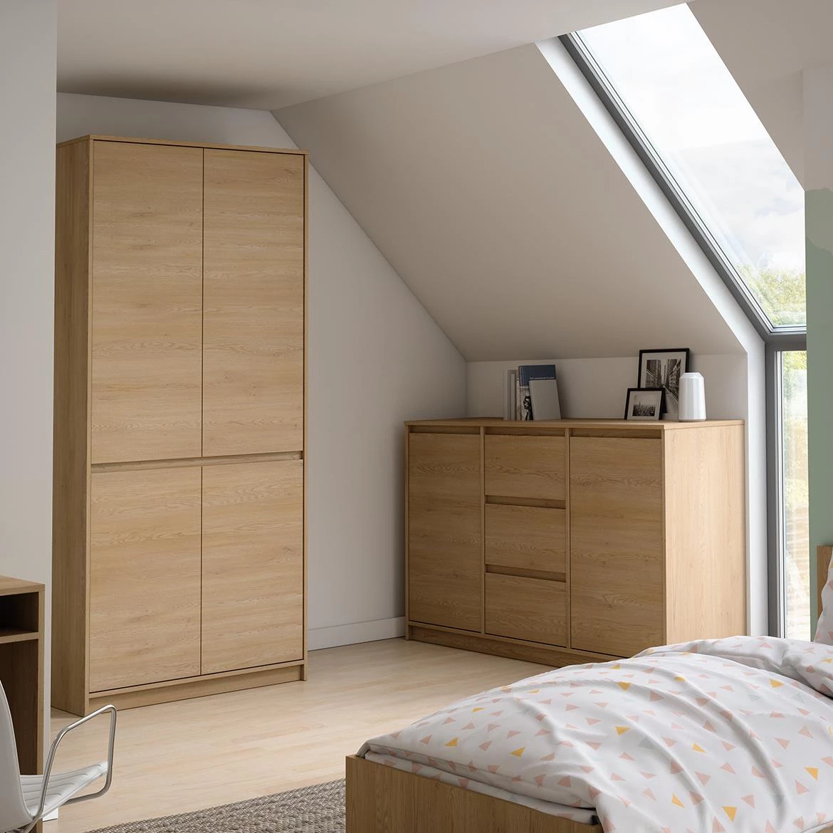 Manami K2D3S  komoda 2 vrata + 3 fioke 85x40x138 kremona