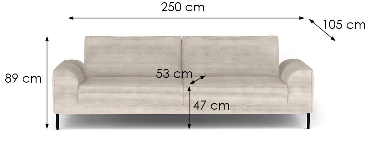Capitol Poso 105 trosed s ležajem 250x105x89 cm bež