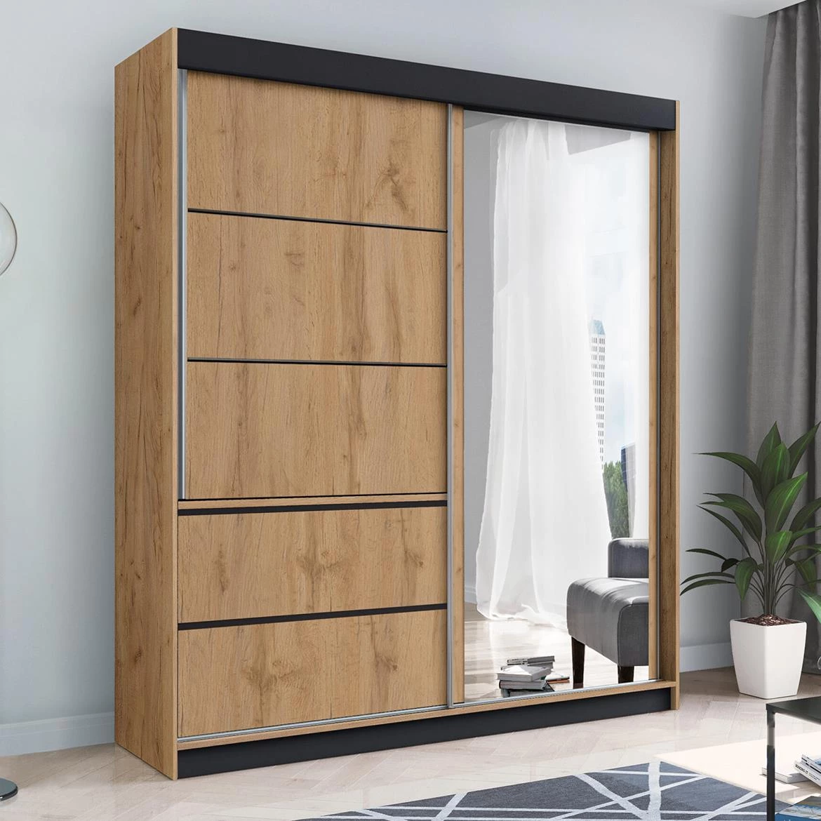 Adel ormar 2vrata 150x61x215 craft zlatni