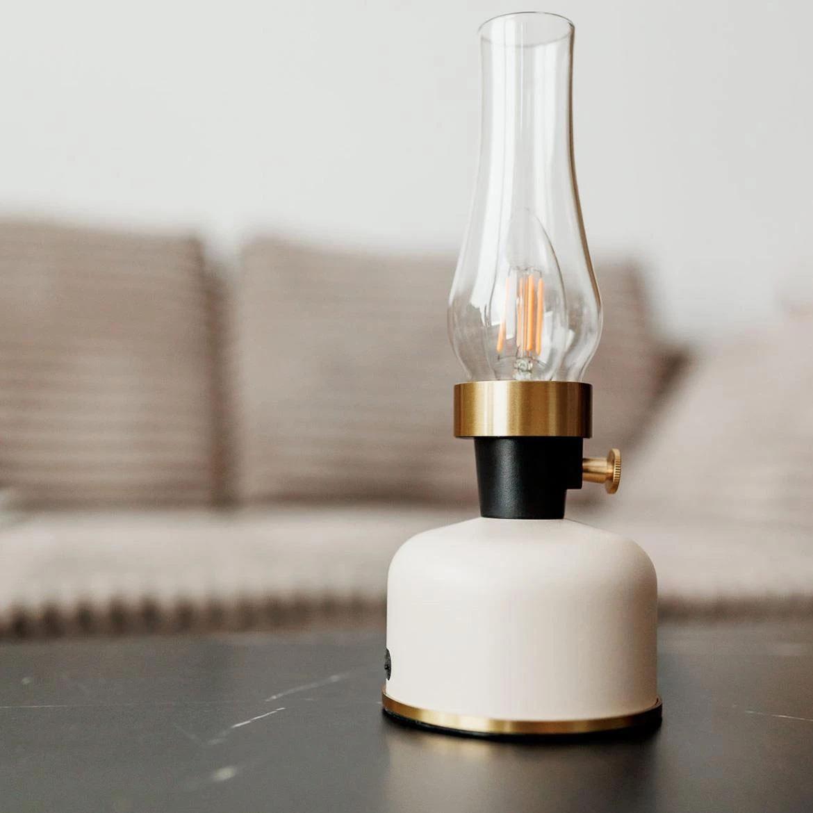 Stona lampa Olia bež LED