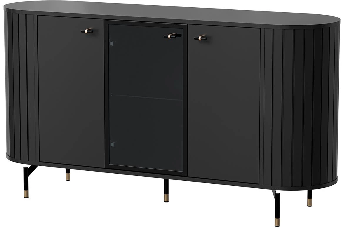 Zante Za3 komoda 3 vrata 150x40x81 cm crna