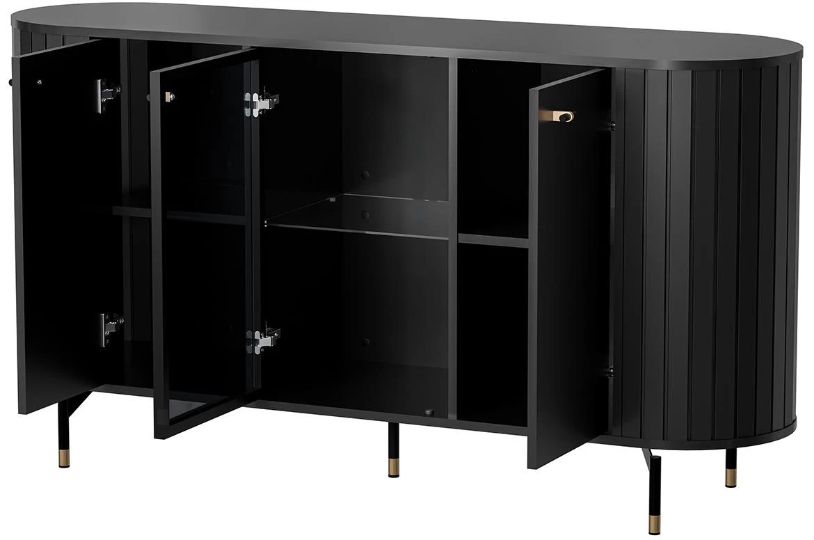 Zante Za3 komoda 3 vrata 150x40x81 cm crna