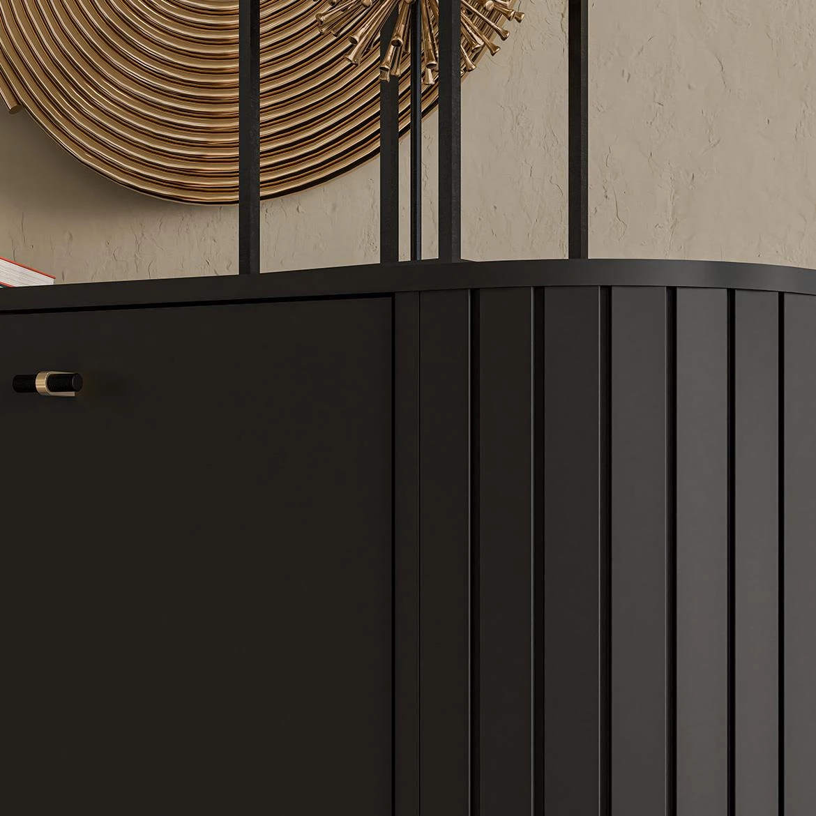 Zante Za3 komoda 3 vrata 150x40x81 cm crna