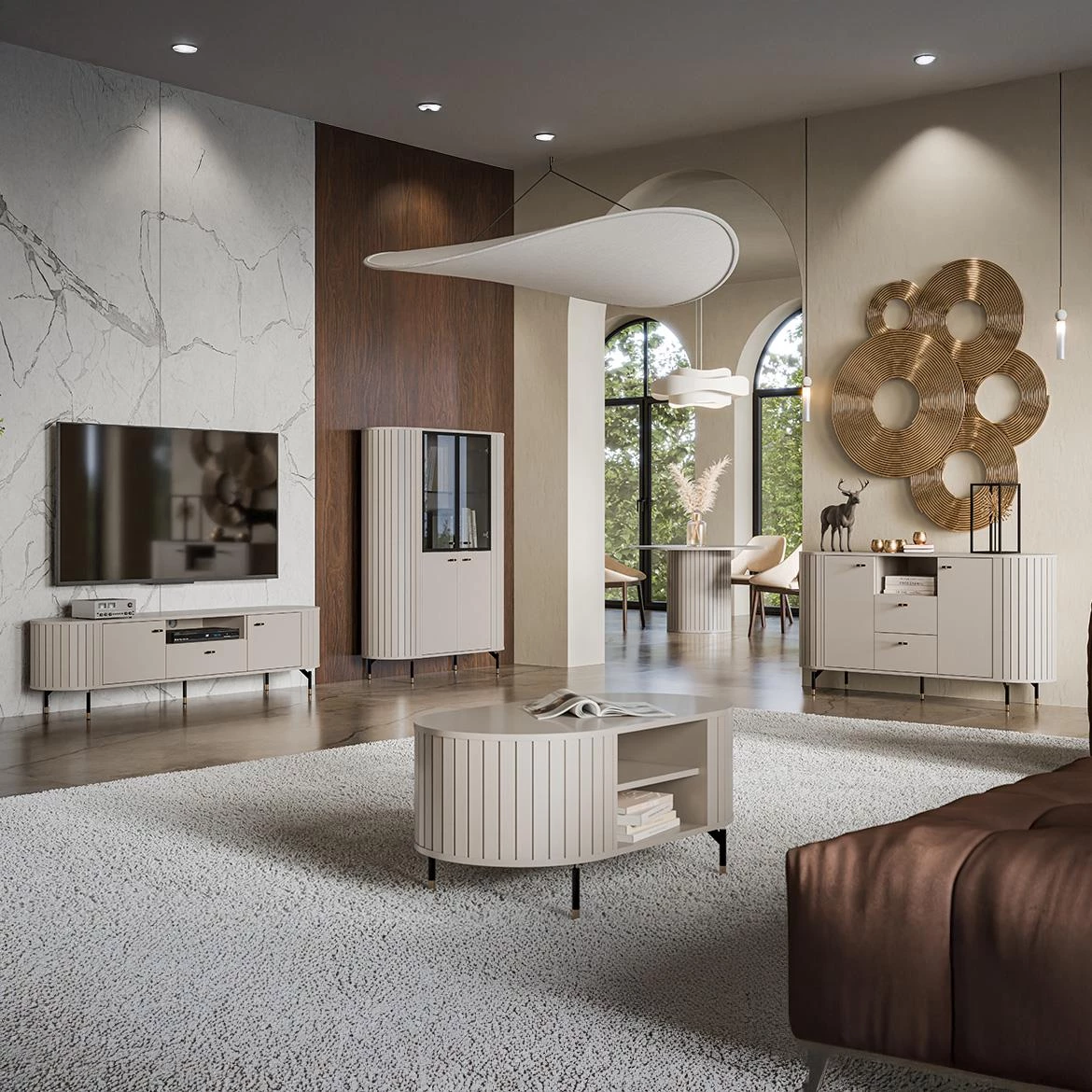 Zante Za5 TV komoda 1 fioka +  2 vrata 180x40x49 cm kašmir