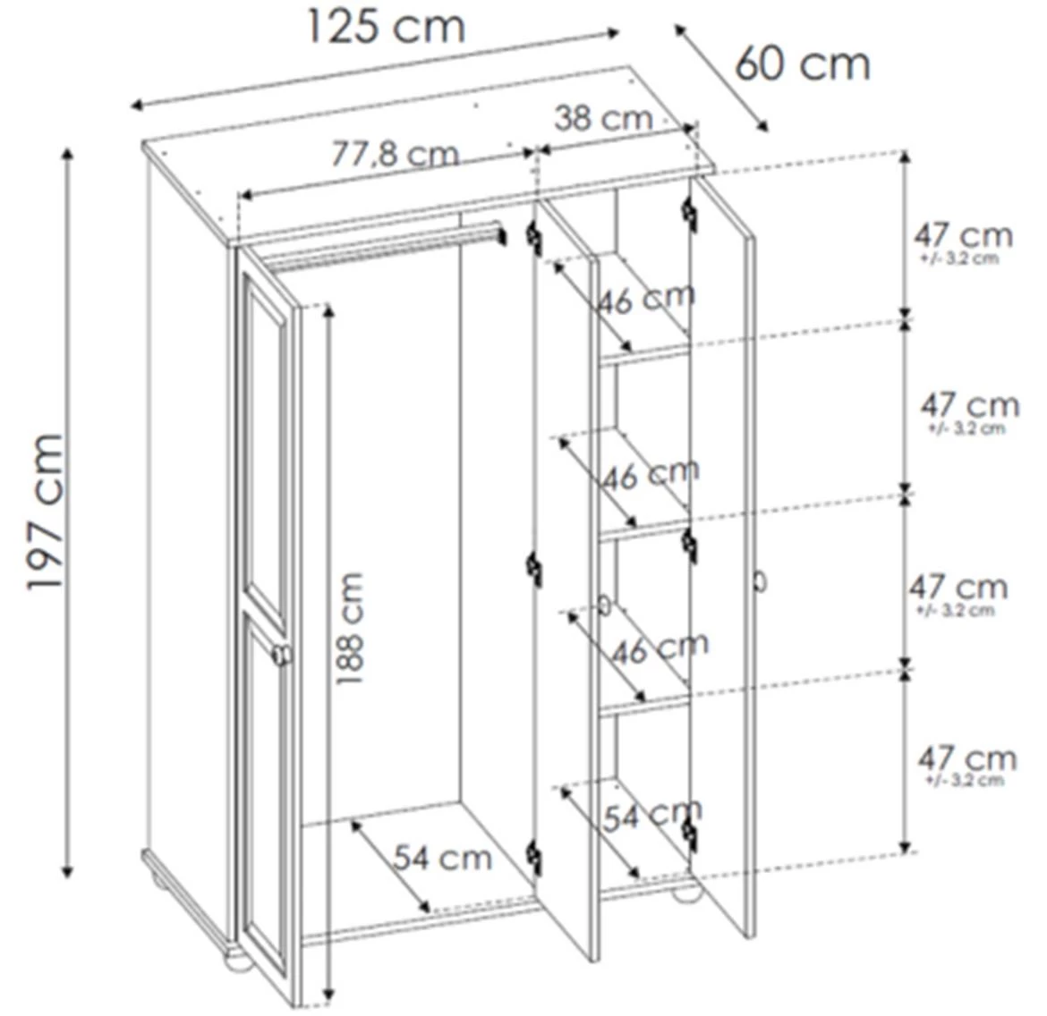 Ormar 42A bor 125X60X197