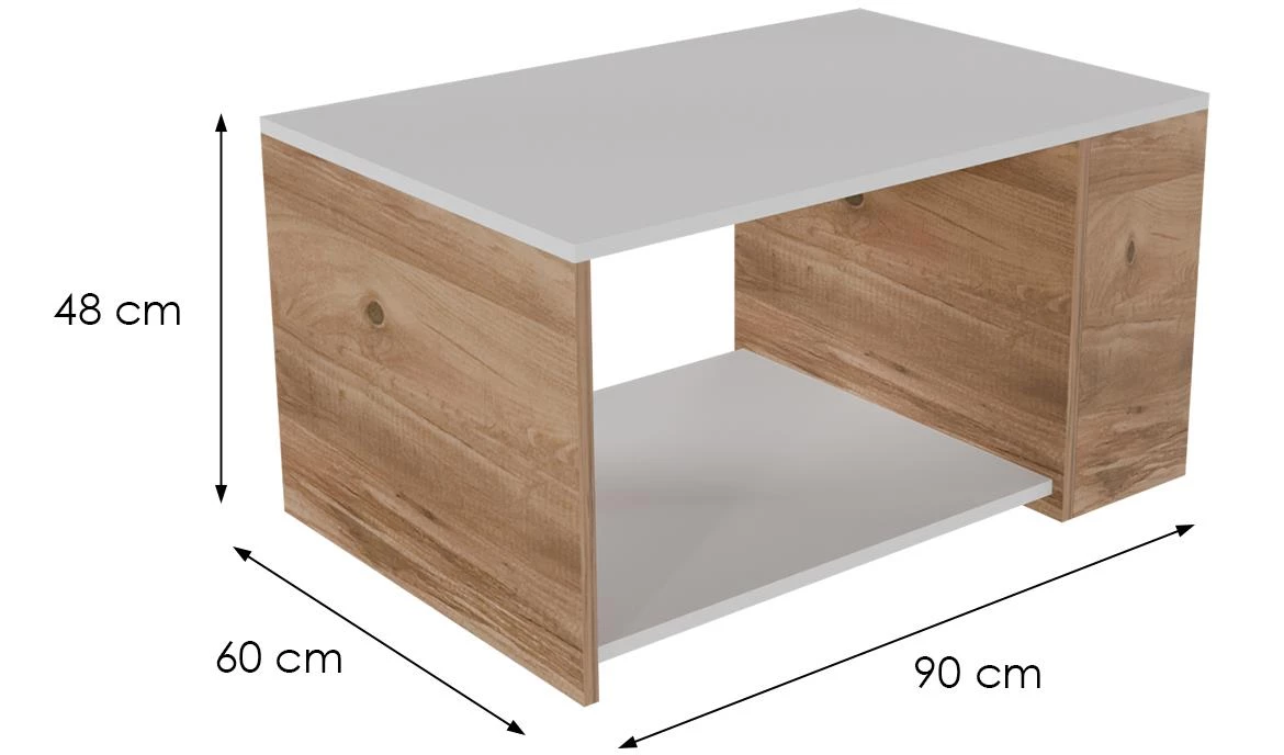 Delta klub sto Fd-Dltct-021 90x60x48 bela/natur