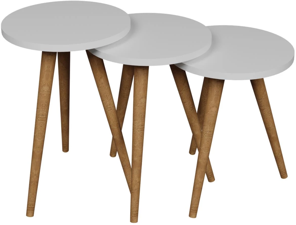 Set od 3 stocica  Fd-Wdl3pccts-002 Bela/natur 33,6x33,6x51