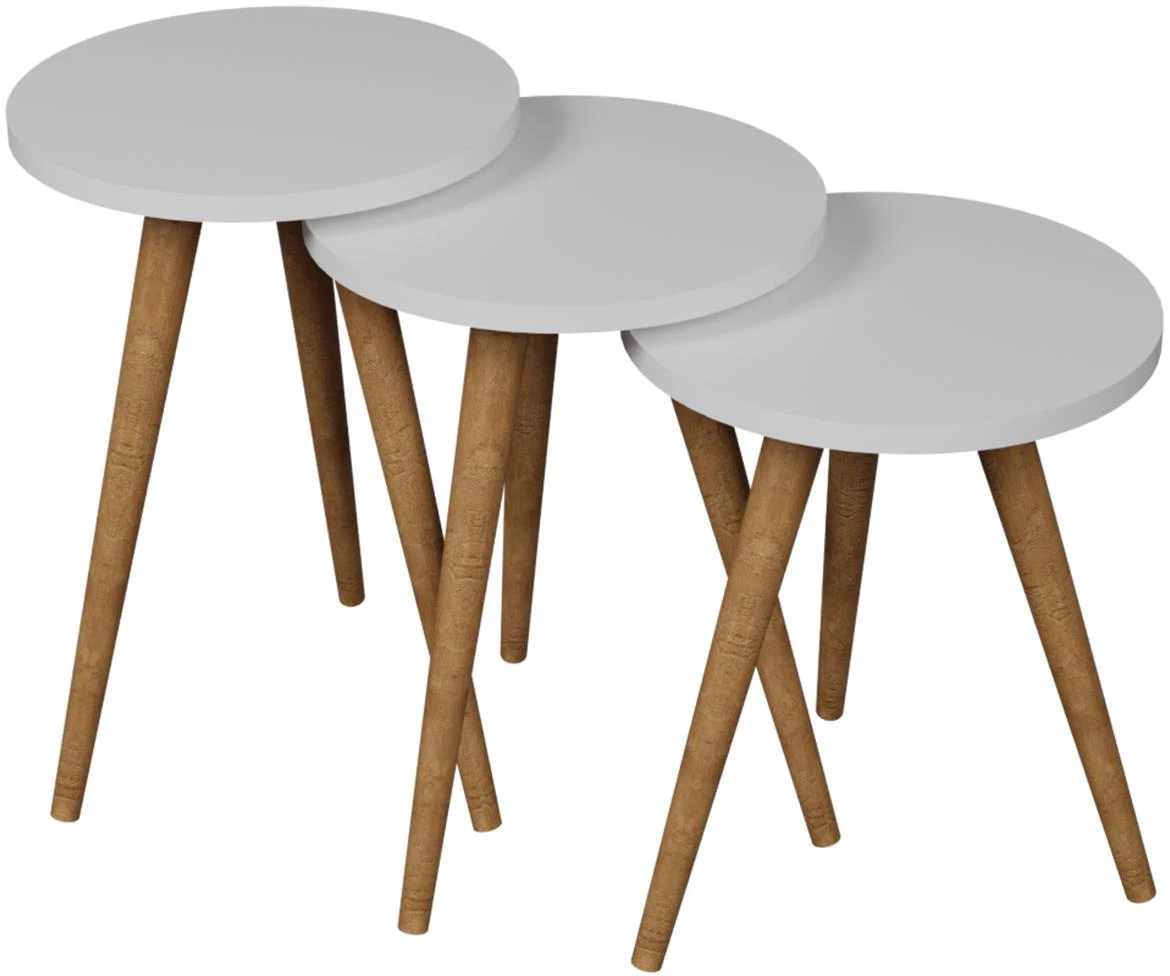 Set od 3 stocica  Fd-Wdl3pccts-002 Bela/natur 33,6x33,6x51